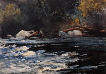 Winslow Homer : The Rapids, Husdon River, Adirondacks